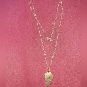 Rusted Gold Half Heart Charm necklace